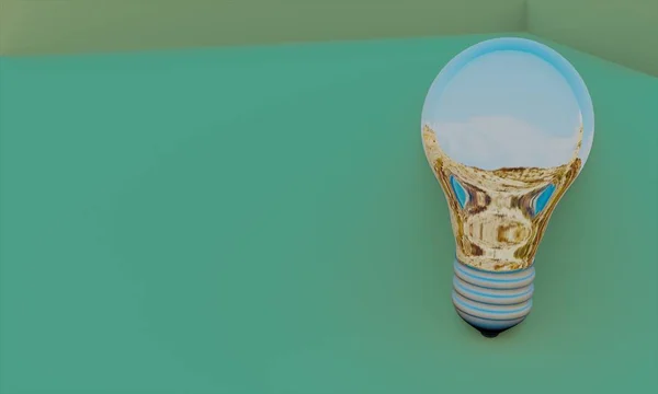 Gloeilamp, concept van ideeën en innovaties, 3D rendering — Stockfoto