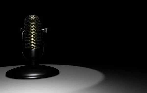 3D микрофон на трибуне — стоковое фото