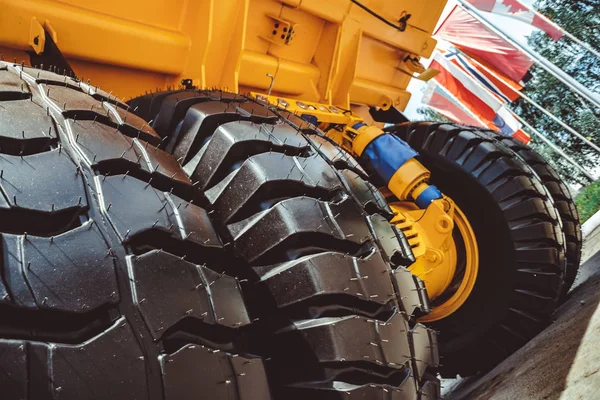 Cargo tires new at the exhibition — Stock Photo, Image