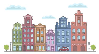 beyaz arka plan üzerinde vektör çizim şehir silueti