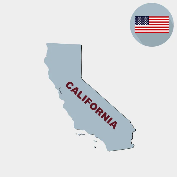 Kaart van de Amerikaanse staat Californië op een grijze achtergrond. Americ — Stockvector