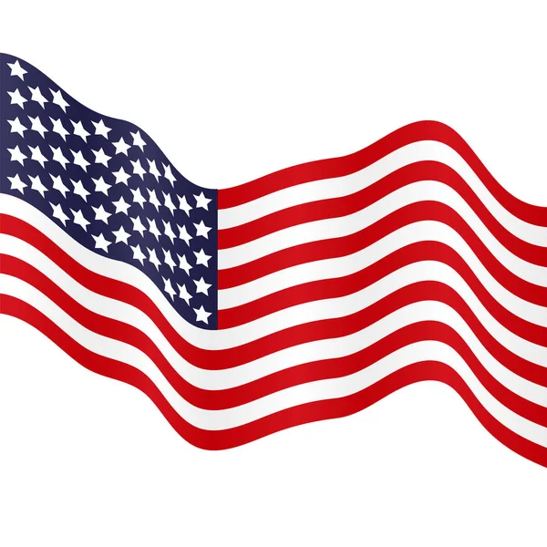 Размахиваю Американским Флагом Векторная Иллюстрация Вашего Дизайна — стоковый вектор