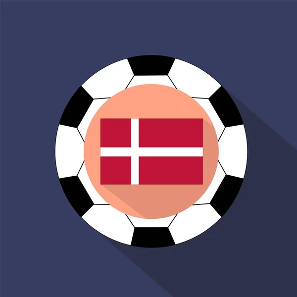 Датский Флаг Синем Фоне Футбольный Мяч — стоковый вектор