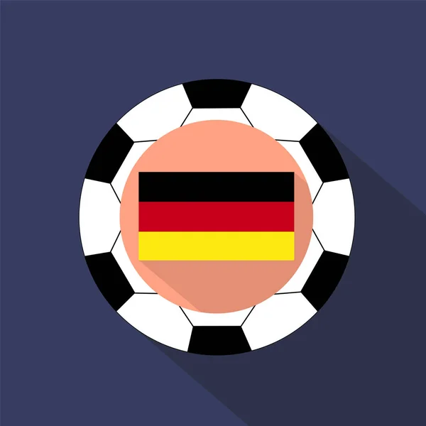 Flaga Niemiec Niebieskim Tle Piłka Nożna — Wektor stockowy