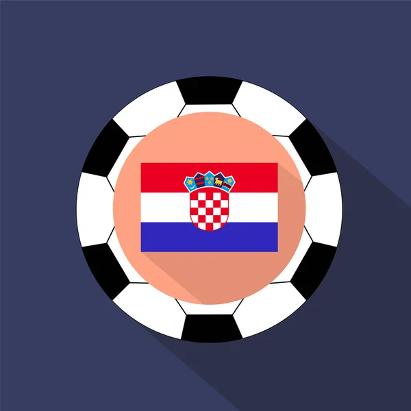 Flag Croatia Blue Background Soccer Ball — Stock Vector