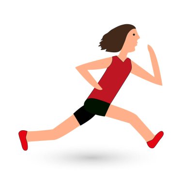 Bir yarış atlet. Beyaz arka plan üzerinde renkli simge