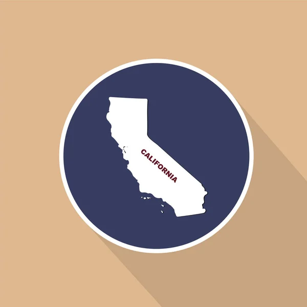 Mappa dello stato della California degli Stati Uniti su sfondo blu. Stato — Vettoriale Stock