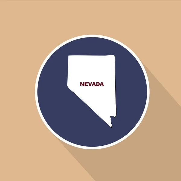 Mappa dello stato americano del Nevada su sfondo blu. Nome dello Stato — Vettoriale Stock