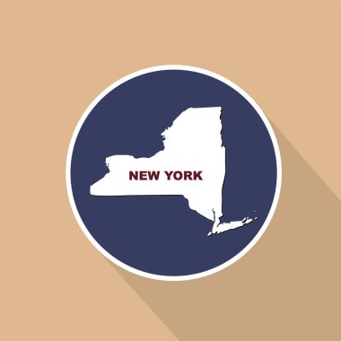 Harita, U.S. New York'un mavi bir arka plan üzerinde. Eyalet adı