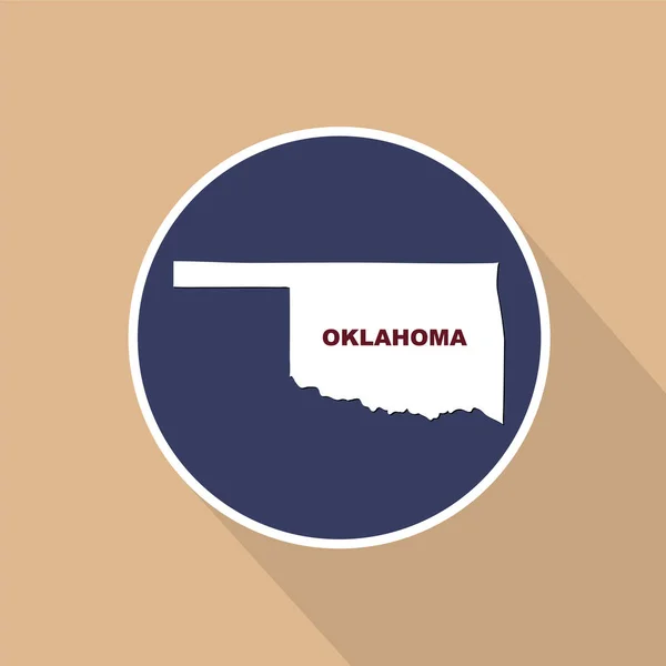 Carte État Américain Oklahoma Sur Fond Bleu Nom État — Image vectorielle