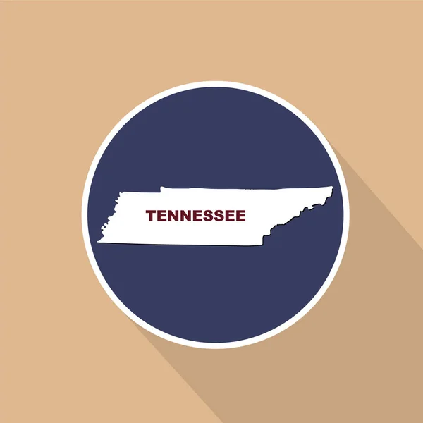 Mapa Del Estado Tennessee Fondo Azul Nombre Del Estado — Vector de stock