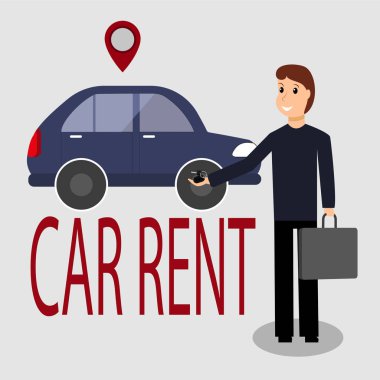 Senin de mobil uygulama vektör çizim üzerinden Oto Kiralama