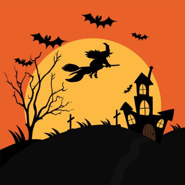 Korkunç bir mezarlık ve uğursuz bir evde ile uçan cadı 