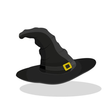 Cadı şapka için Halloween gölge ile. Vektör çizim.