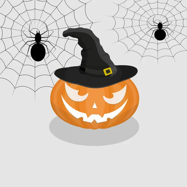 Vektorillustration eines Halloween-Hintergrundes mit Kürbis und s — Stockvektor