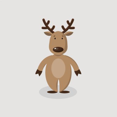 Komik Noel reindeer gri bir arka plan üzerinde.