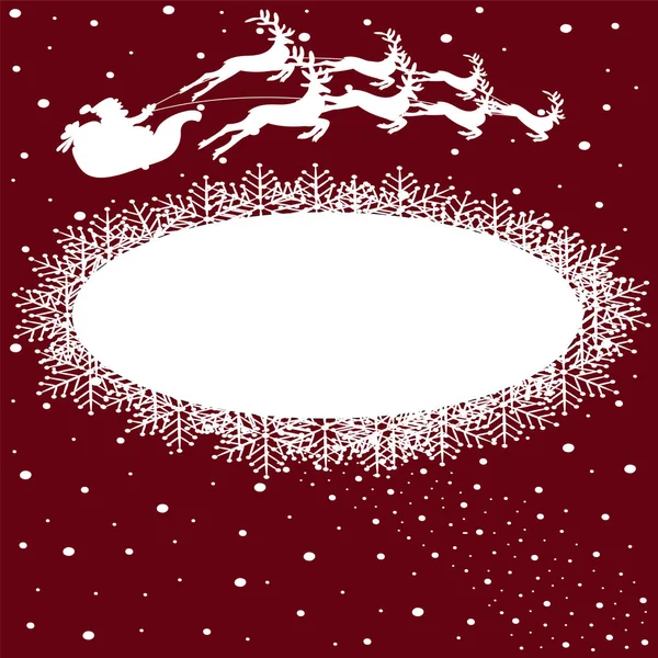 Hintergrund Mit Weihnachtsmann Schlitten Schnee Platz Für Text Vektor Illustration — Stockvektor