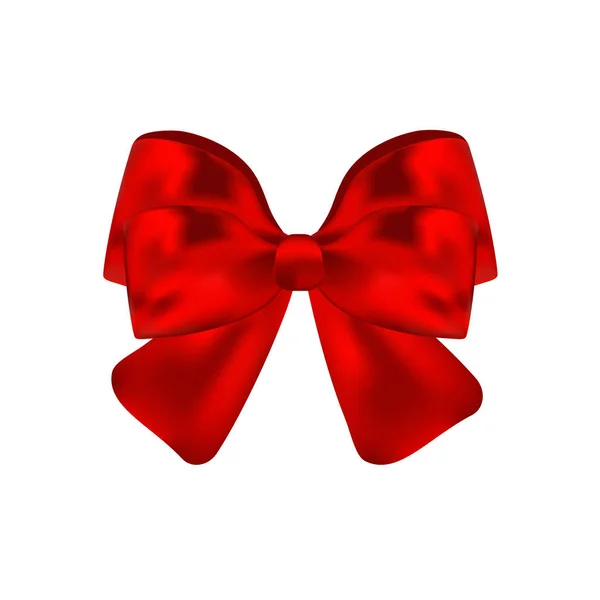 Realistic Red Bow Isolated White Background — Stock Vector