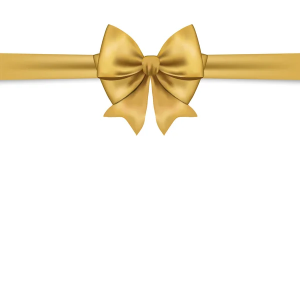 ギフトの装飾のための美しい黄金弓。休日の装飾。ベクトル. — ストックベクタ