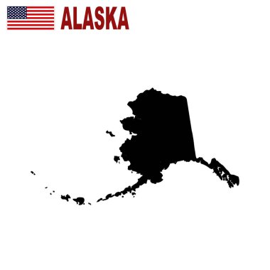 Beyaz bir arka plan üzerinde Alaska ABD devlet Haritası.