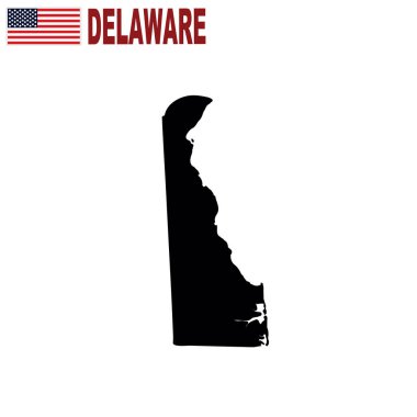 Beyaz bir arka plan üzerinde Delaware ABD devlet Haritası.