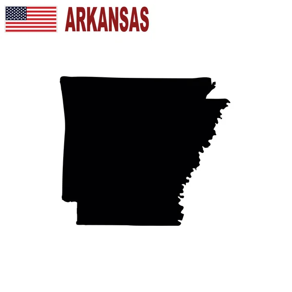 Mapa del estado estadounidense de Arkansas sobre un fondo blanco . — Vector de stock