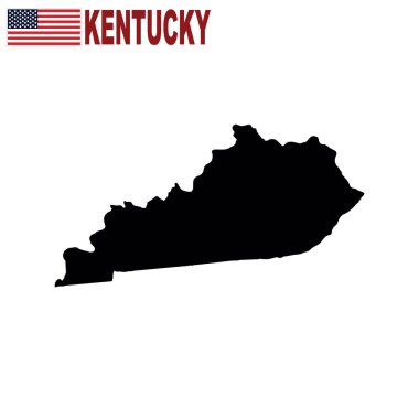 Beyaz bir arka plan üzerinde Kentucky ABD devlet Haritası.