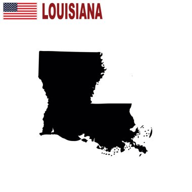 Beyaz bir arka plan üzerinde Louisiana ABD devlet haritası. Vektör çizim