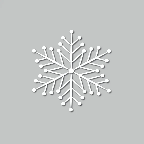 Copo Nieve Invierno Copo Nieve Navidad Con Sombra Ilustración Vectorial — Archivo Imágenes Vectoriales