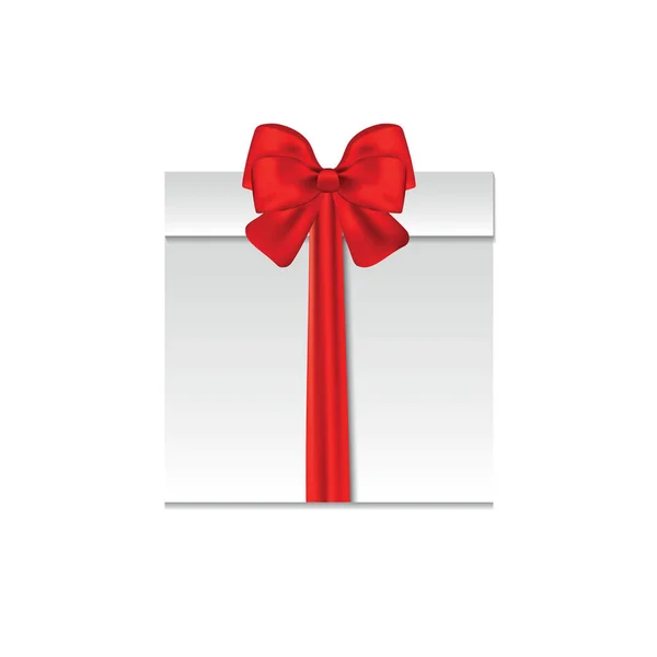 装飾的な白いギフト ボックスは 白い背景で隔離 リボンお祭り要素お祝いデザイン クリスマスのグリーティング カード — ストックベクタ