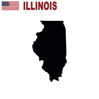 ABD Illinois Eyaleti'nde beyaz bir arka plan üzerinde Haritası