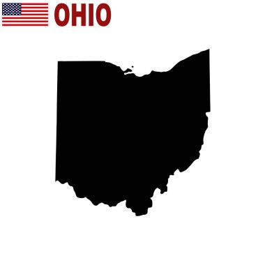 Beyaz bir arka plan üzerinde ABD Ohio devlet Haritası