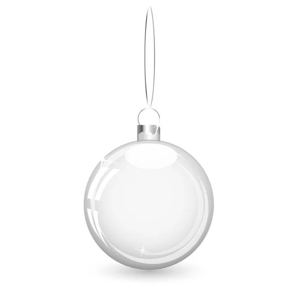 Desen cam saydam Noel Ball. Noel süslemeleri unsurları. Şeffaf nesne için tasarım, düzen. Gümüş bir parıltı ile bir oyuncak. Yalıtılmış nesne .