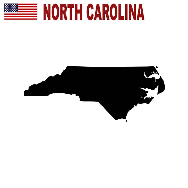 Karta Den North Carolina Usa Vit Bakgrund — Stock vektor