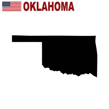 Beyaz bir arka plan üzerinde Oklahoma ABD devlet Haritası