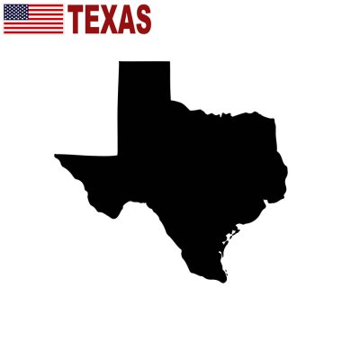ABD devlet Texas beyaz bir arka plan üzerinde Haritası