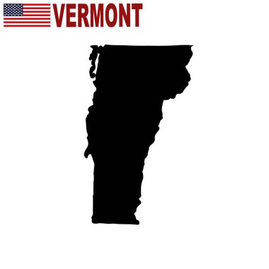 Beyaz bir arka plan üzerinde Vermont ABD devlet Haritası