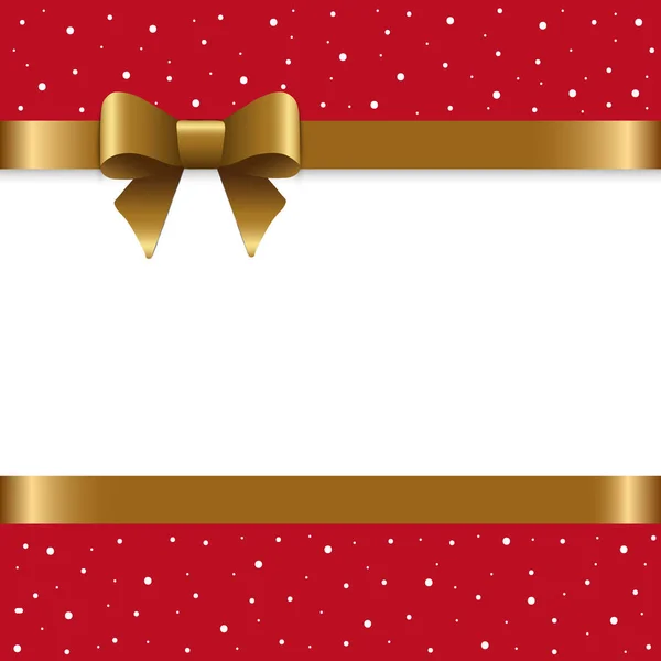 黄金の弓、本文でクリスマスの背景。クリスマスの休日の背景の装飾的な要素。ベクトル図 — ストックベクタ