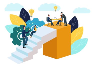 Vektör çizim, takım çalışması, çalışanlar için yeni yaratıcı fikirler arama fikir yakaladı.