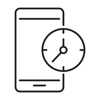 phone screen time line vector icon.