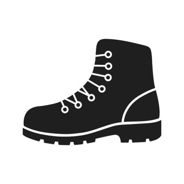 hiking boots flat vector icon
