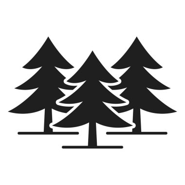 pine forest flat vector icon
