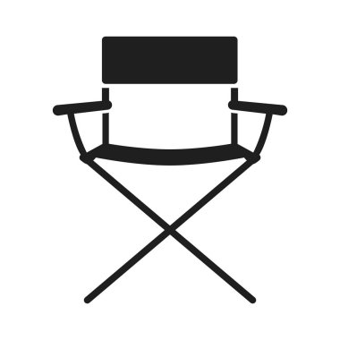 folding camping chair flat vector icon