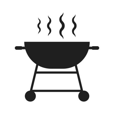 Barbekü ızgara düz vektör simgesi
