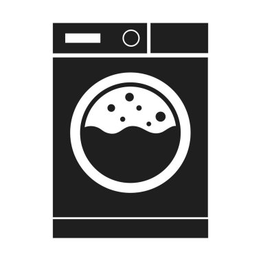 Çamaşır makinesi düz vektör simgesi
