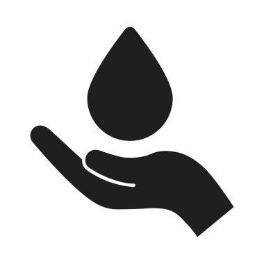 hand hold drop flat vector icon