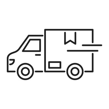 delivery car line vector icon