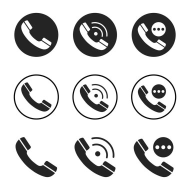 Phone flat vector icon set