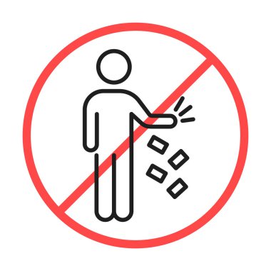 litter forbidden vector line icon