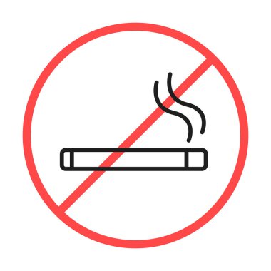 smoking forbidden vector line icon